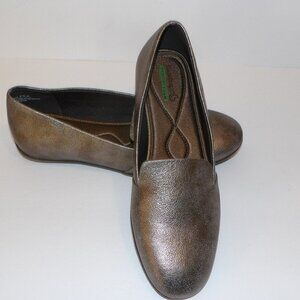 Bare Traps Janine Flats Shoes Sz 8.5 Slip On Loafers Faux Leather Granite